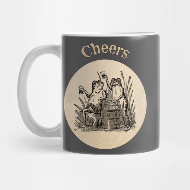 Cheers! Vintage Frogs Illustration by ArtShare